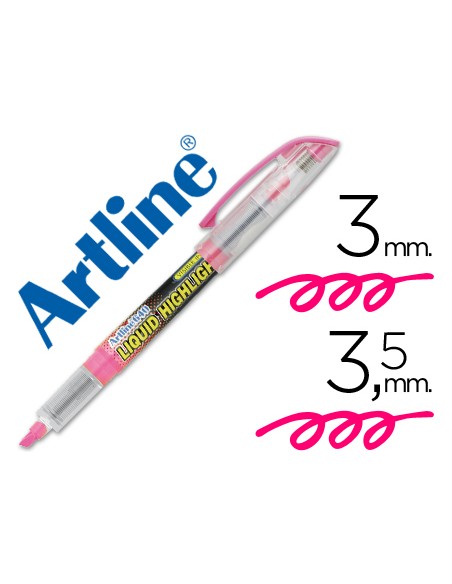 Rotulador artline fluorescente ek 640 rosa punta biselada