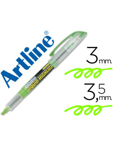 Rotulador artline fluorescente ek 640 verde punta biselada