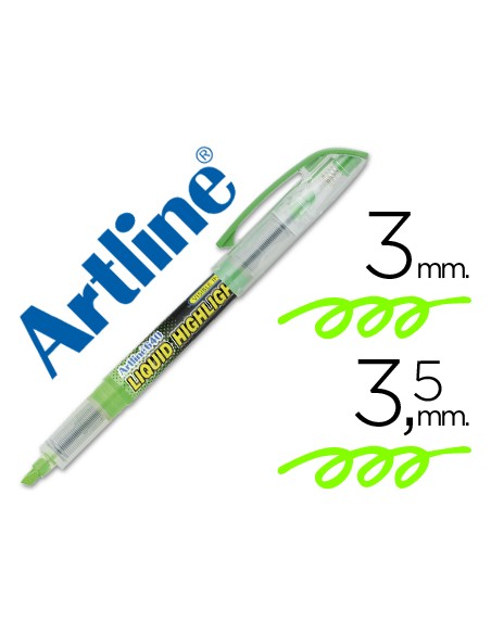 Rotulador artline fluorescente ek 640 verde punta biselada