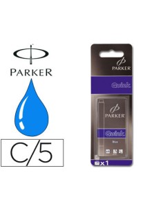 Tinta estilografica parker azul real caja de 5 cartuchos
