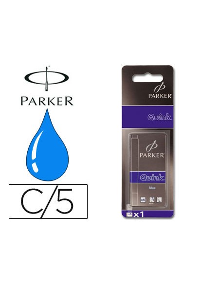 Tinta estilografica parker azul real caja de 5 cartuchos