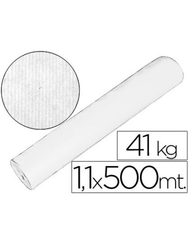 Papel kraft blanco bobina 110 mt x 500 mts especial para embalaje