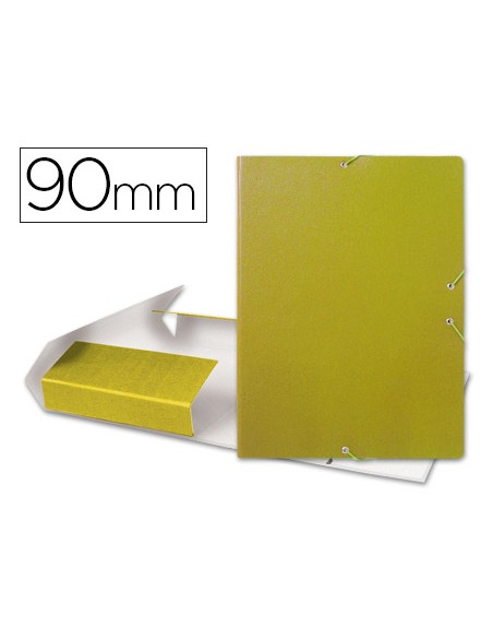 Carpeta proyectos liderpapel folio lomo 90mm carton gofrado amarilla