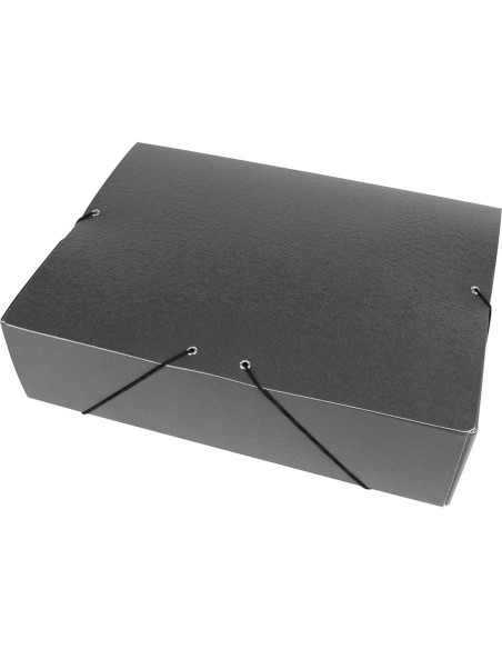 Carpeta proyectos liderpapel folio lomo 90mm carton gofrado gris