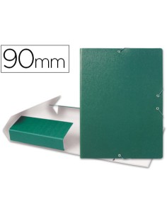 Carpeta proyectos liderpapel folio lomo 90mm carton gofrado verde