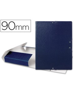 Carpeta proyectos liderpapel folio lomo 90mm carton gofrado azul