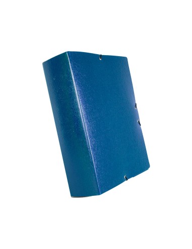 Carpeta proyectos liderpapel folio lomo 90mm carton gofrado azul