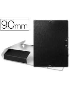 Carpeta proyectos liderpapel folio lomo 90mm carton gofrado negra