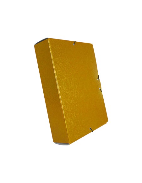 Carpeta proyectos liderpapel folio lomo 70mm carton gofrado amarilla