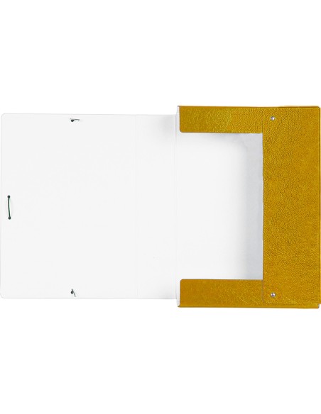 Carpeta proyectos liderpapel folio lomo 70mm carton gofrado amarilla