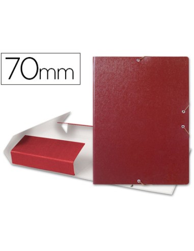 Carpeta proyectos liderpapel folio lomo 70mm carton gofrado roja