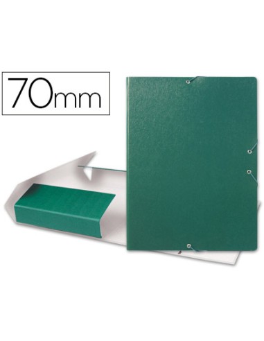 Carpeta proyectos liderpapel folio lomo 70mm carton gofrado verde