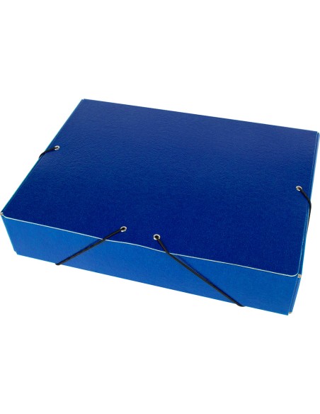Carpeta proyectos liderpapel folio lomo 70mm carton gofrado azul
