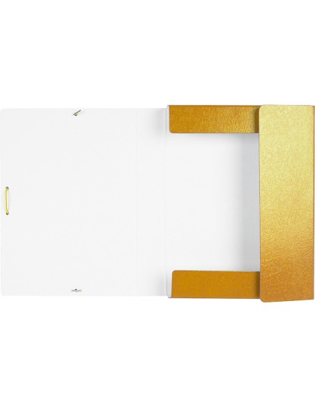 Carpeta proyectos liderpapel folio lomo 50mm carton gofrado amarilla