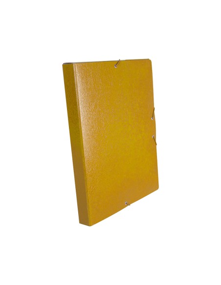 Carpeta proyectos liderpapel folio lomo 30mm carton gofrado amarilla