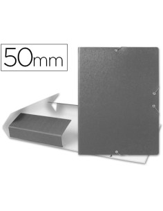 Carpeta proyectos liderpapel folio lomo 50mm carton gofrado gris