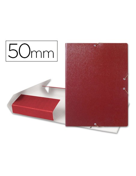 Carpeta proyectos liderpapel folio lomo 50mm carton gofrado roja