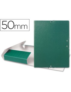 Carpeta proyectos liderpapel folio lomo 50mm carton gofrado verde