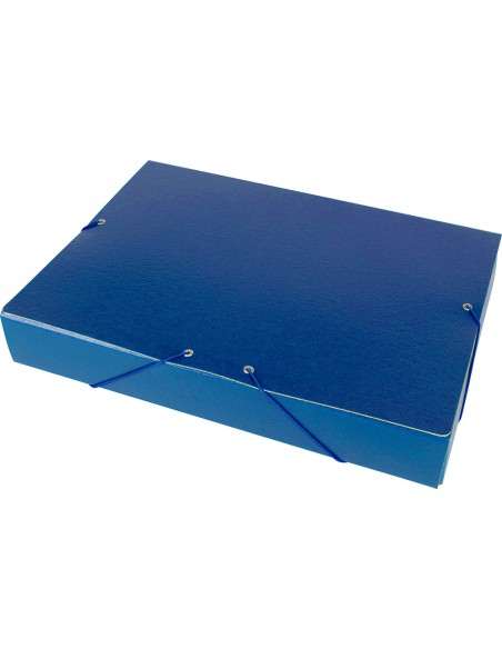 Carpeta proyectos liderpapel folio lomo 50mm carton gofrado azul
