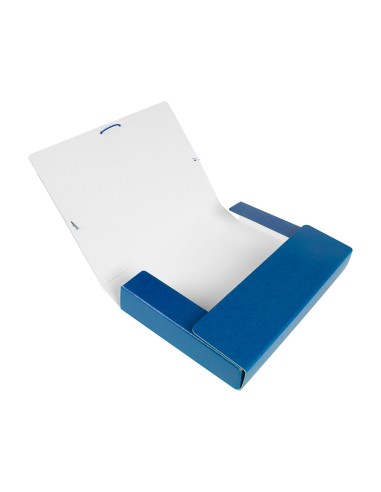 Carpeta proyectos liderpapel folio lomo 50mm carton gofrado azul