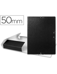 Carpeta proyectos liderpapel folio lomo 50mm carton gofrado negra