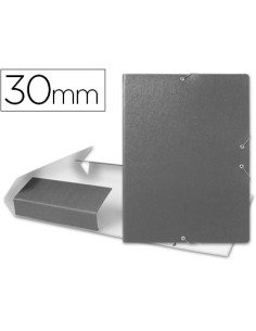 Carpeta proyectos liderpapel folio lomo 30mm carton gofrado gris