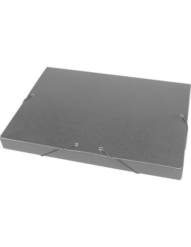 Carpeta proyectos liderpapel folio lomo 30mm carton gofrado gris