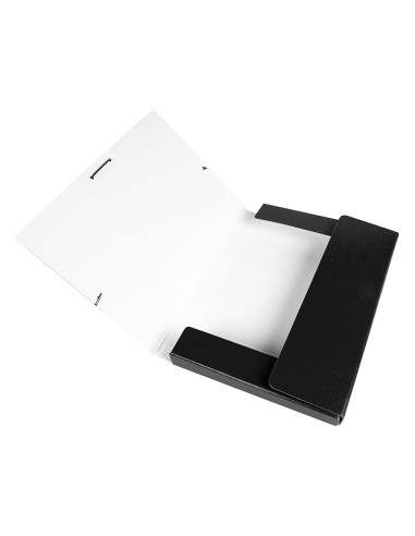 Carpeta proyectos liderpapel folio lomo 30mm carton gofrado negra