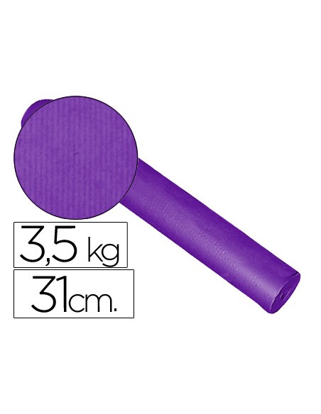 Papel de regalo kraft liso bobina 31 cm 35 kg color lila