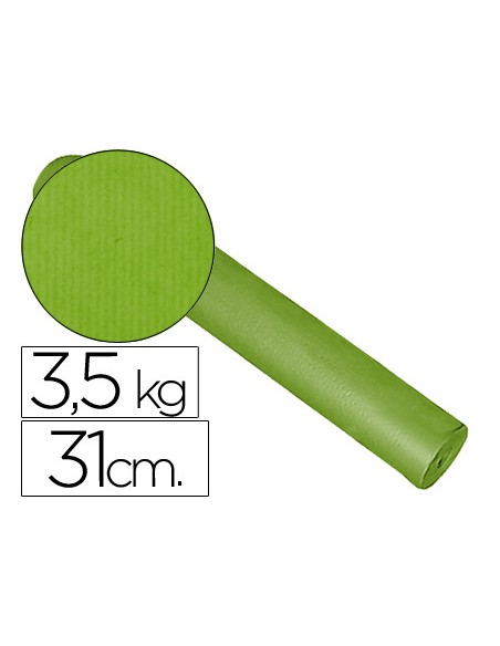 Papel de regalo kraft liso bobina 31 cm 35 kg color pistacho