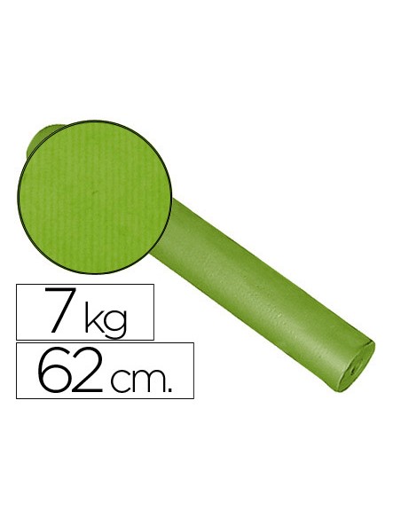 Papel de regalo kraft liso bobina 62 cm 7 kg color pistacho