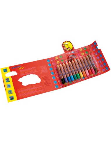 Lapices de colores giotto super bebe caja de 12 lapices colores surtidos sacapuntas
