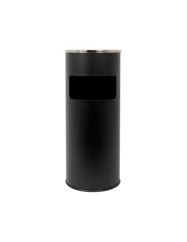 Cenicero papelera metalico q connect con recogecolillas negro 615x25 cm