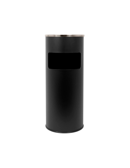 Cenicero papelera metalico q connect con recogecolillas negro 615x25 cm