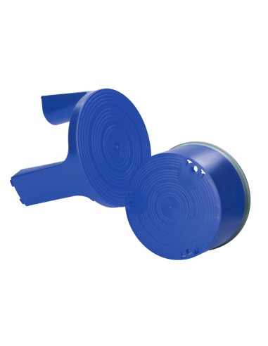 Taburete q connect ruedas retractiles tres ruedas dos niveles color azul