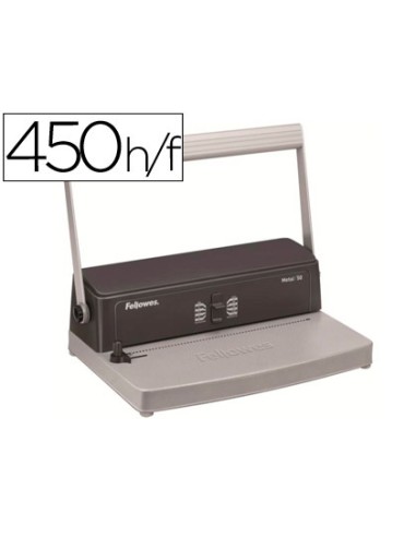Encuadernadora para espiral metalica fellowes esp 50 perfora 12 hojas tamano a4 encuaderna hasta 450 hojas