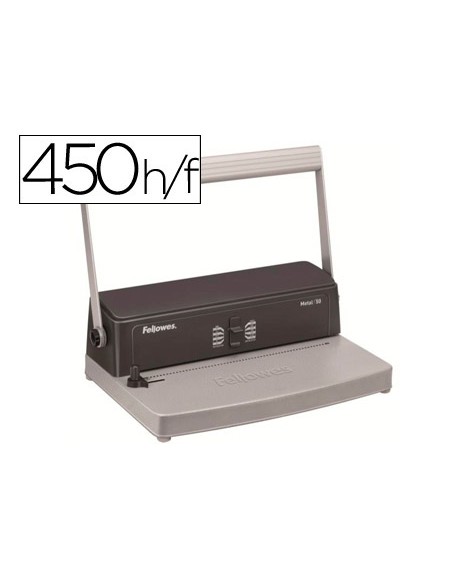 Encuadernadora para espiral metalica fellowes esp 50 perfora 12 hojas tamano a4 encuaderna hasta 450 hojas