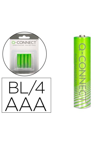 Pila q connect alcalina aaa blister con 4 unidades