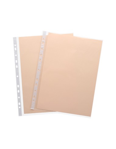 Funda multitaladro q connect din a4 50 micras piel de naranja bolsa de 10 unidades