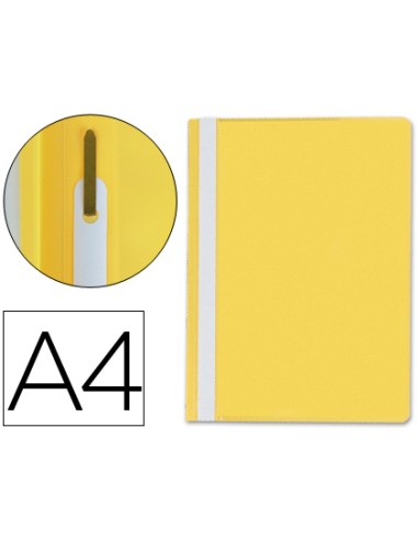 Carpeta dossier fastener plastico q connect din a4 amarilla