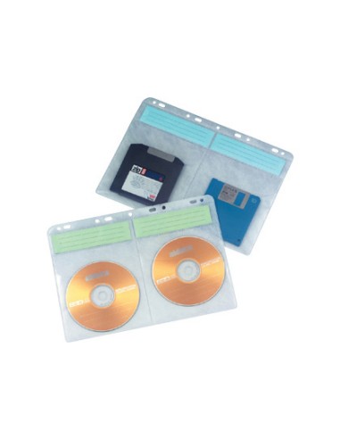 Funda para 4 cd q connect con taladros bolsa de 10 fundas