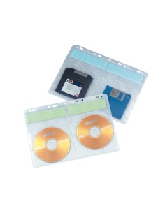 Funda para 4 cd q connect con taladros bolsa de 10 fundas