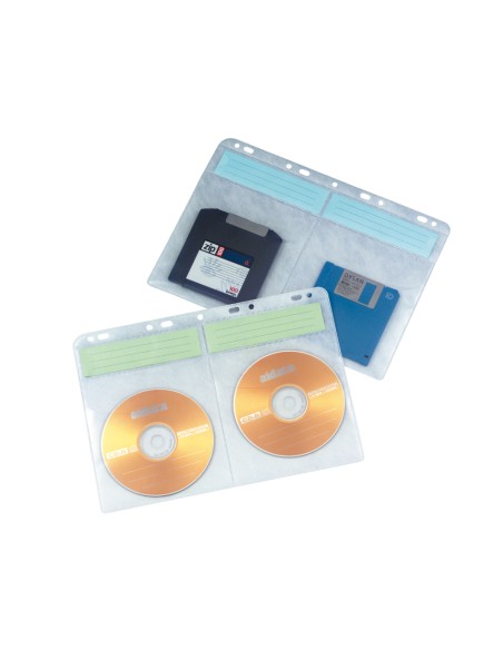 Funda para 4 cd q connect con taladros bolsa de 10 fundas