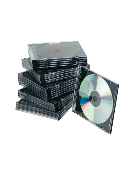 Caja de cd q connect slim con interior negro pack de 25 unidades