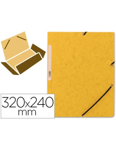 Carpeta q connect gomas kf02166 carton simil prespan solapas 320x243 mm amarilla