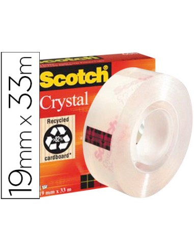 Cinta adhesiva scotch supertransparente 33 mt x 19 mm 600 1933ci