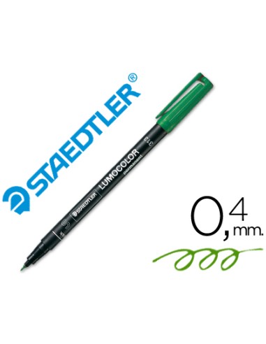 Rotulador staedtler lumocolor retroproyeccion punta de fibrapermanente 313 5 verde punta super fina redonda 04 mm