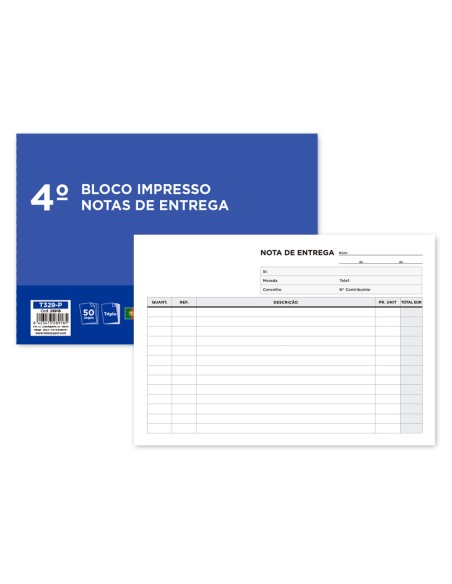 Talonario liderpapel entregas cuarto apaisado 329 triplicado texto en portugues