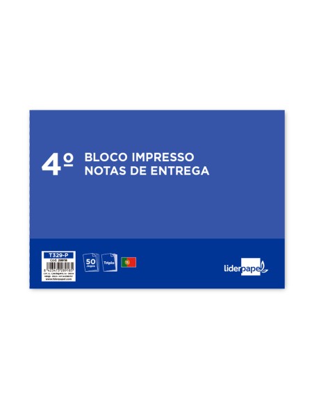 Talonario liderpapel entregas cuarto apaisado 329 triplicado texto en portugues