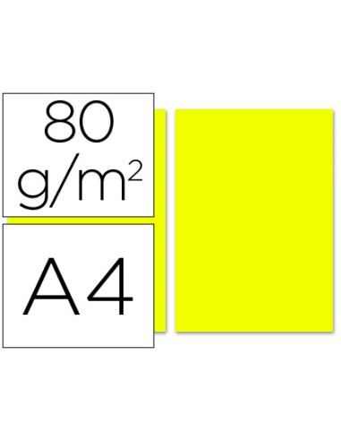 Papel color liderpapel a4 80g m2 limon paquete de 100